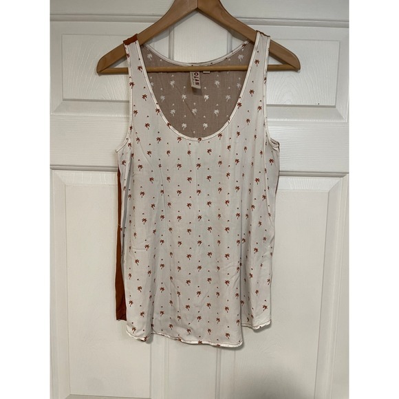 dolan Tops - Dolan Anthropologie‎ Palm Tank Top Sleeveless Casual Summer Blouse Brown Ivory S